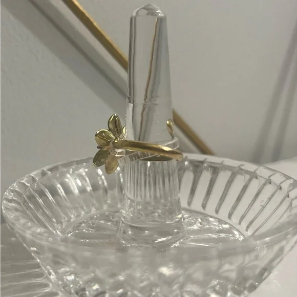 Vintage 10k (417) Yellow Gold 0.06ctw Diamond Lily Flower Cocktail Ring